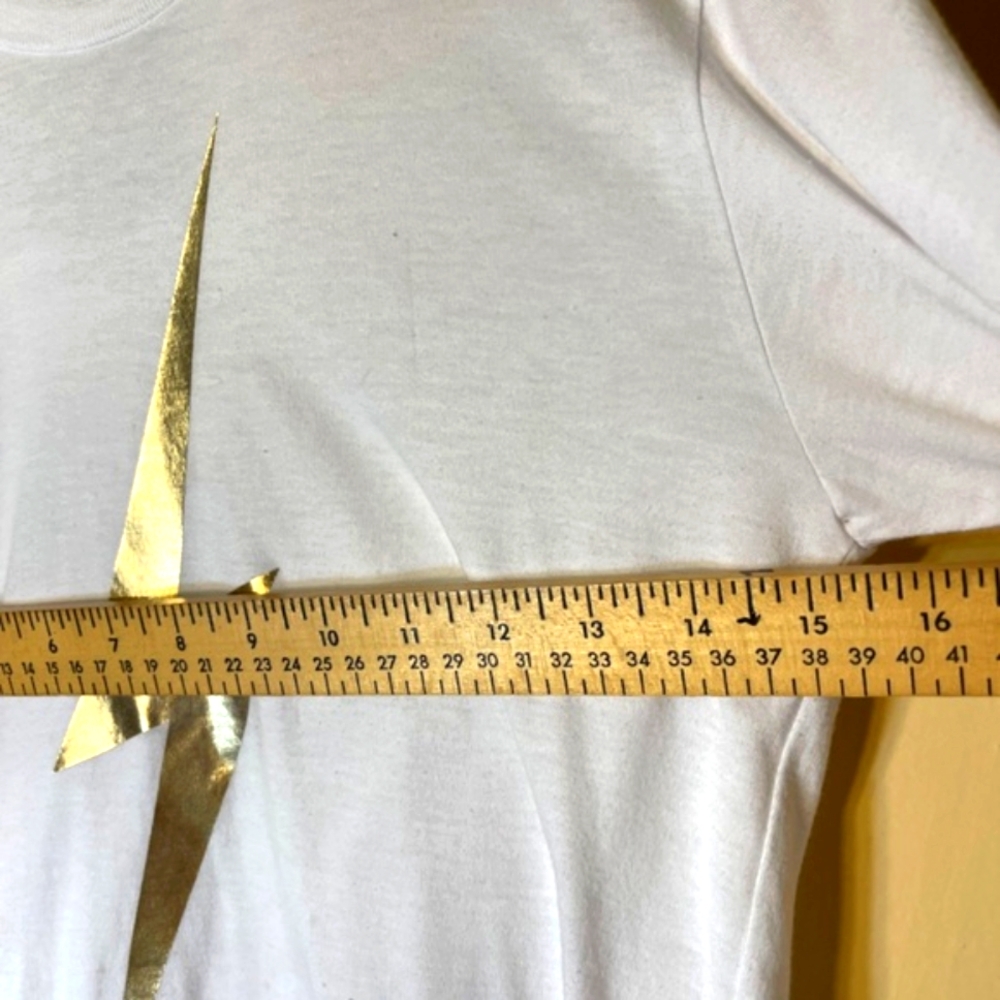 Aviator Nation White Tee with Gold Lightning Bolt - Picture 4 of 7